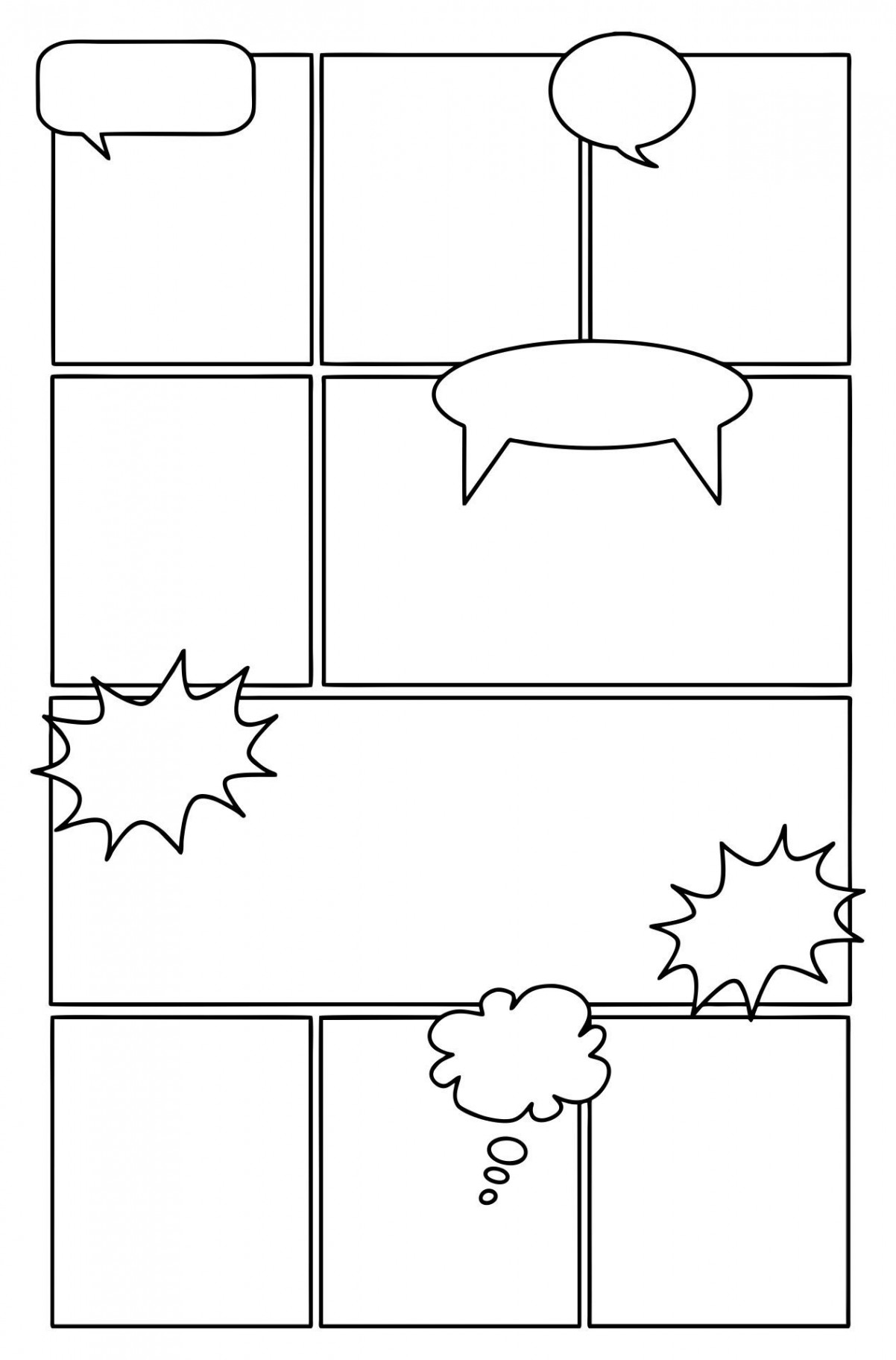 Best Printable Comic Book Layout Template PDF for Free at