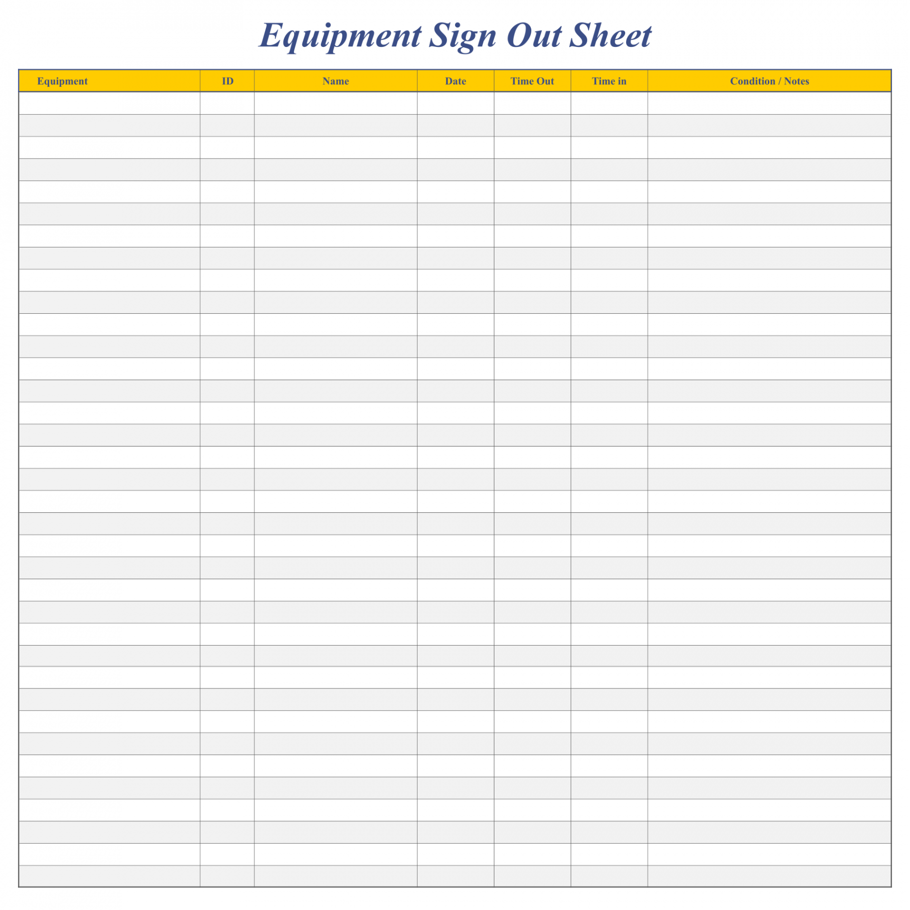 Best Sign Out Sheet Template Printable PDF for Free at