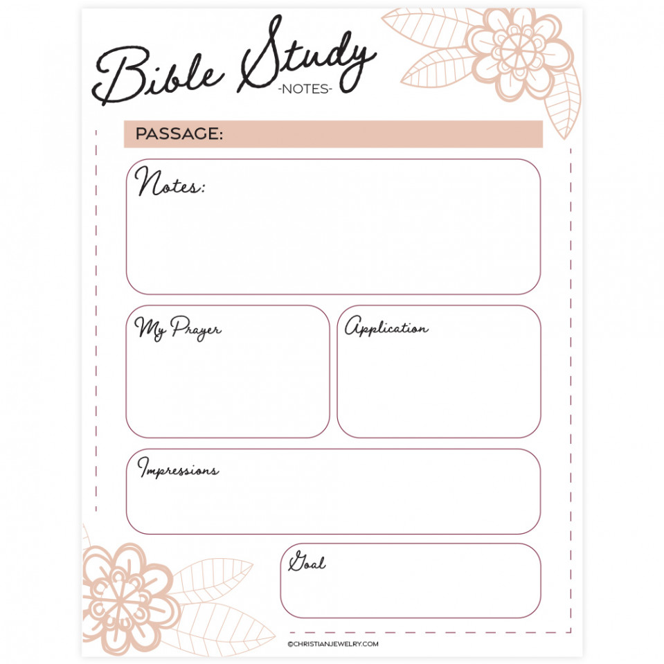 Bible Study Page - Flowers  Free Christian Printables