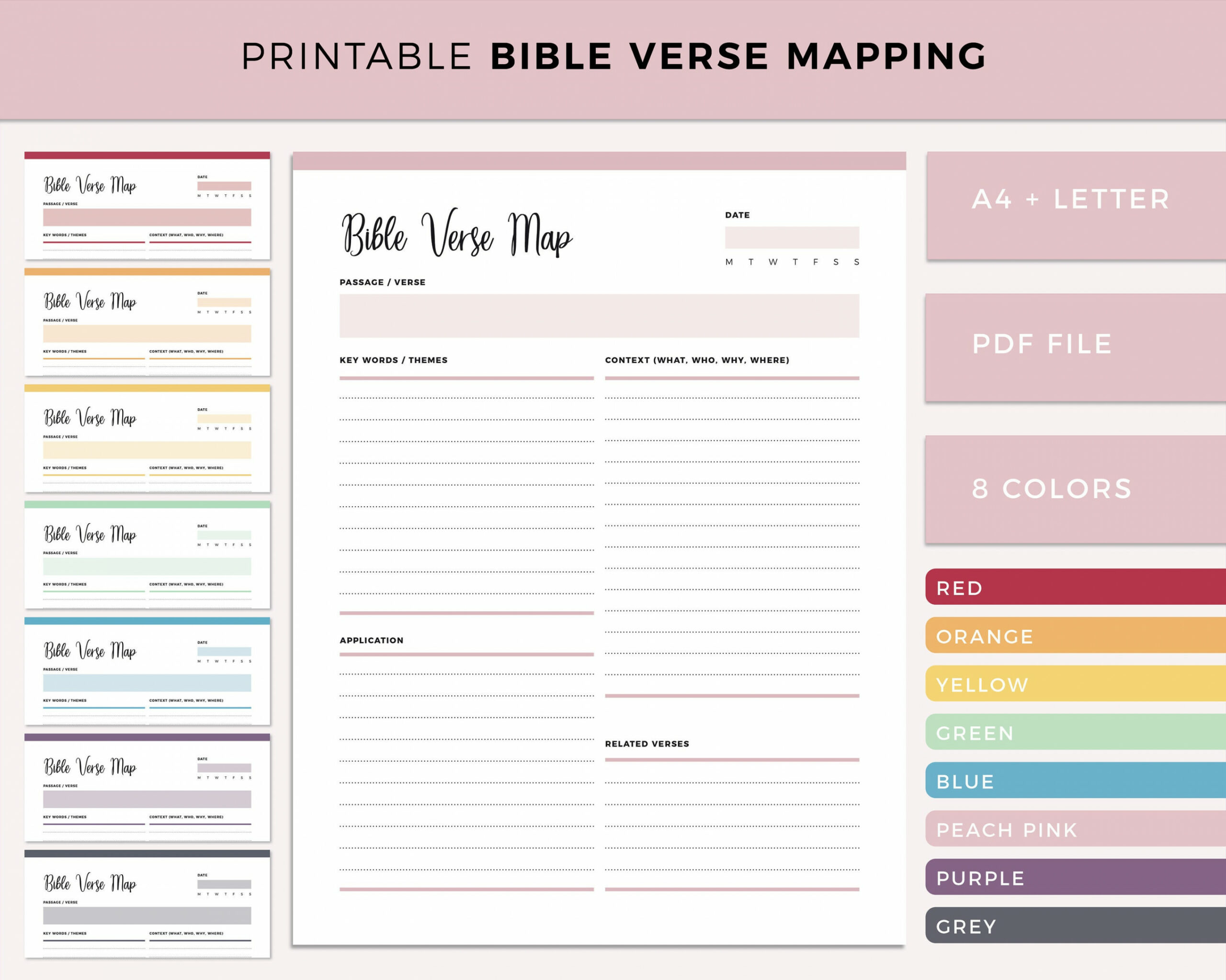 Bible Verse Mapping Printable Bible Verse Mapping Journal - Etsy