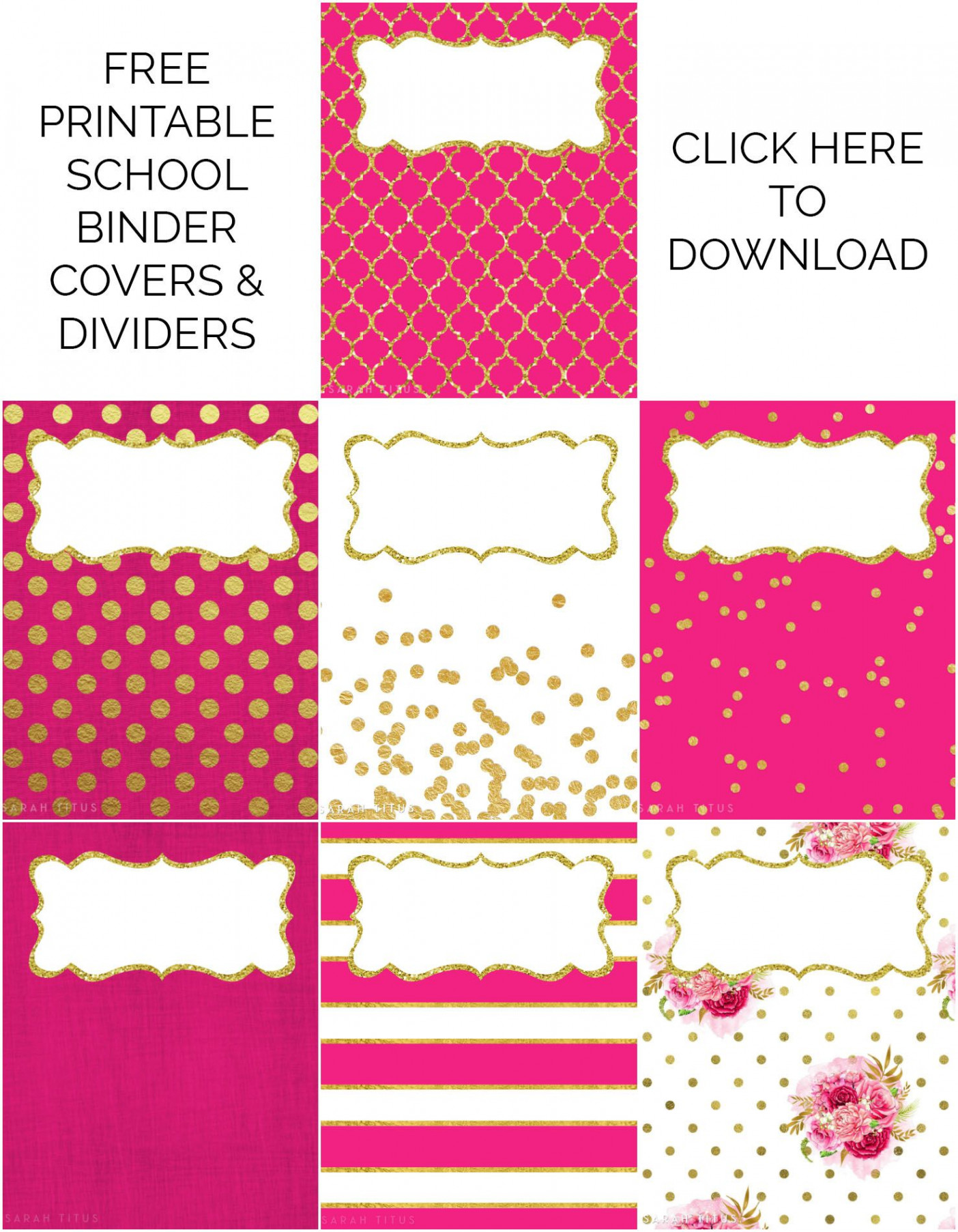 Binder Covers/Dividers Free Printables  Binder covers free