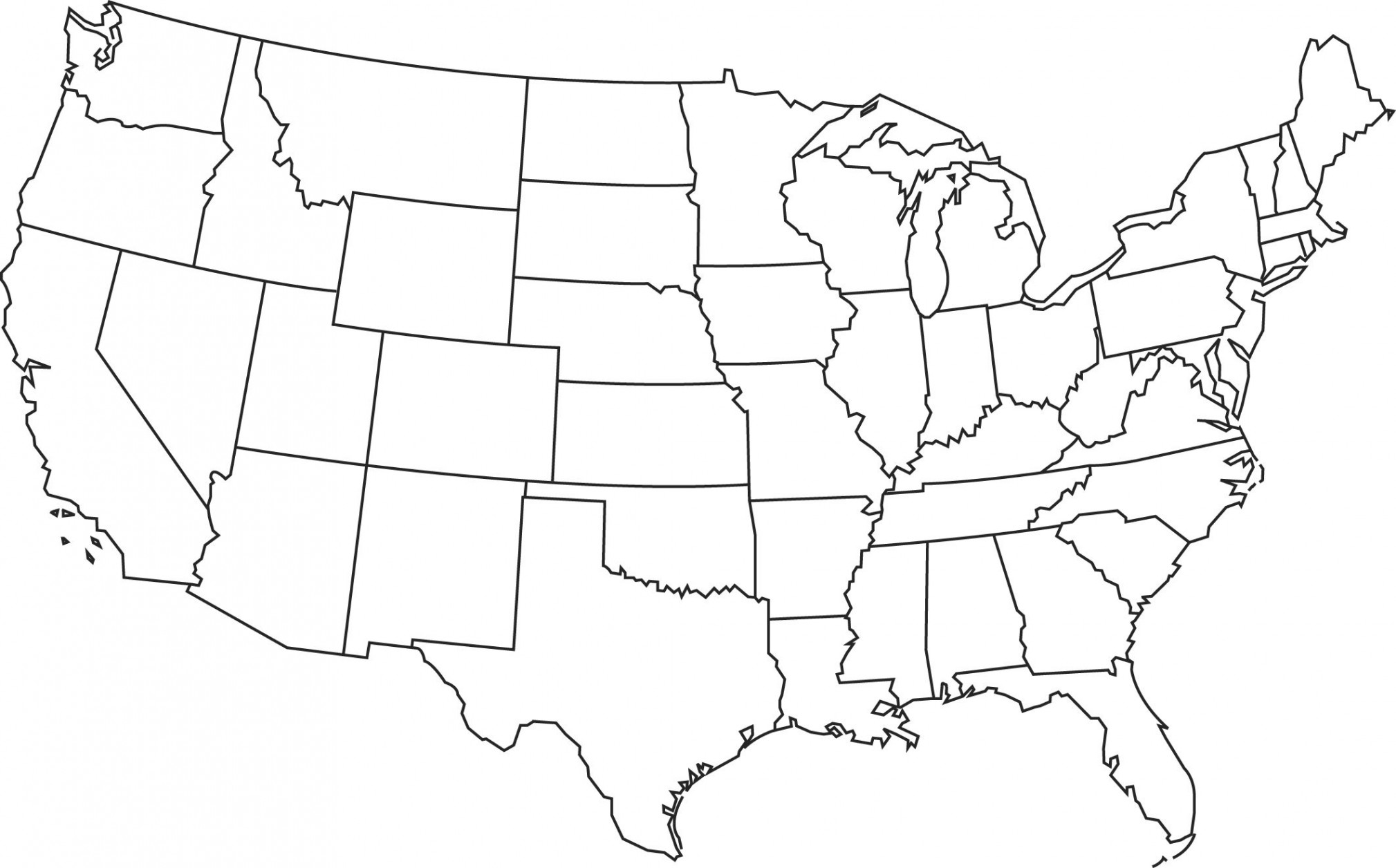 Blank Us Map Clipart  United states map, Map outline, Map quiz