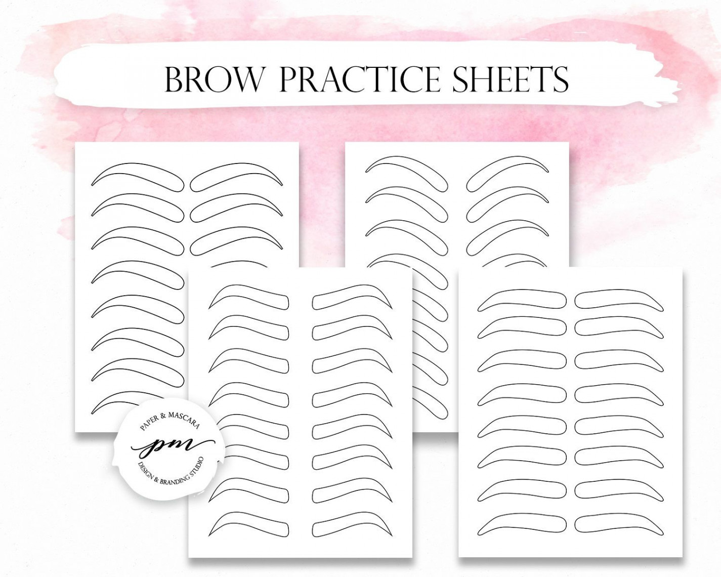 Brow Practice Sheets Eyebrow Microblading Practice Sheets - Etsy