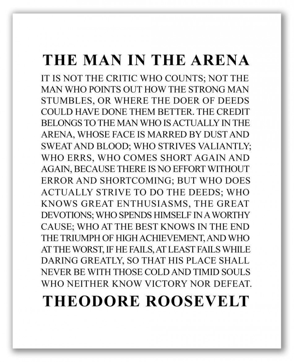 Buy The Man In The Arena Printable - " x " - Unframed