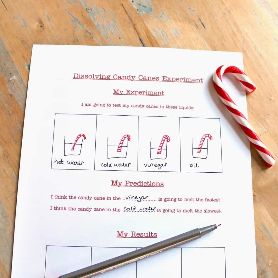 Candy cane science experiment with printable - NurtureStore