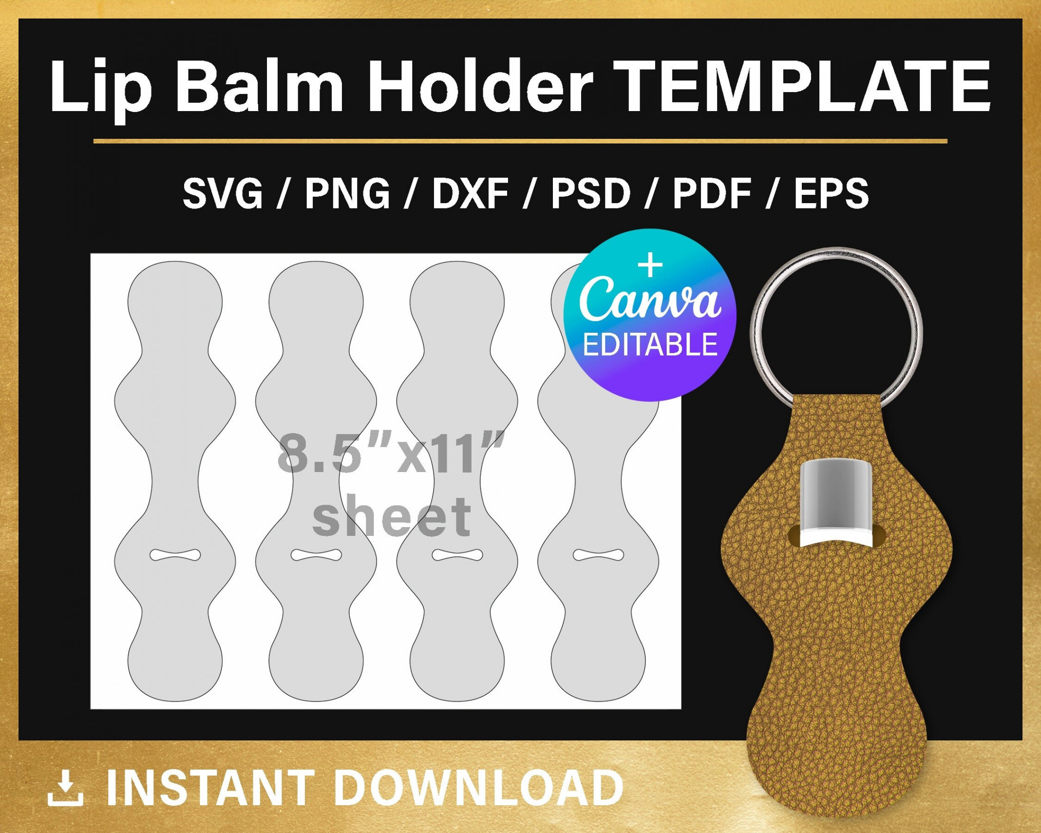 Chapstick Holder BLANK Template for Sublimation Canva - Etsy