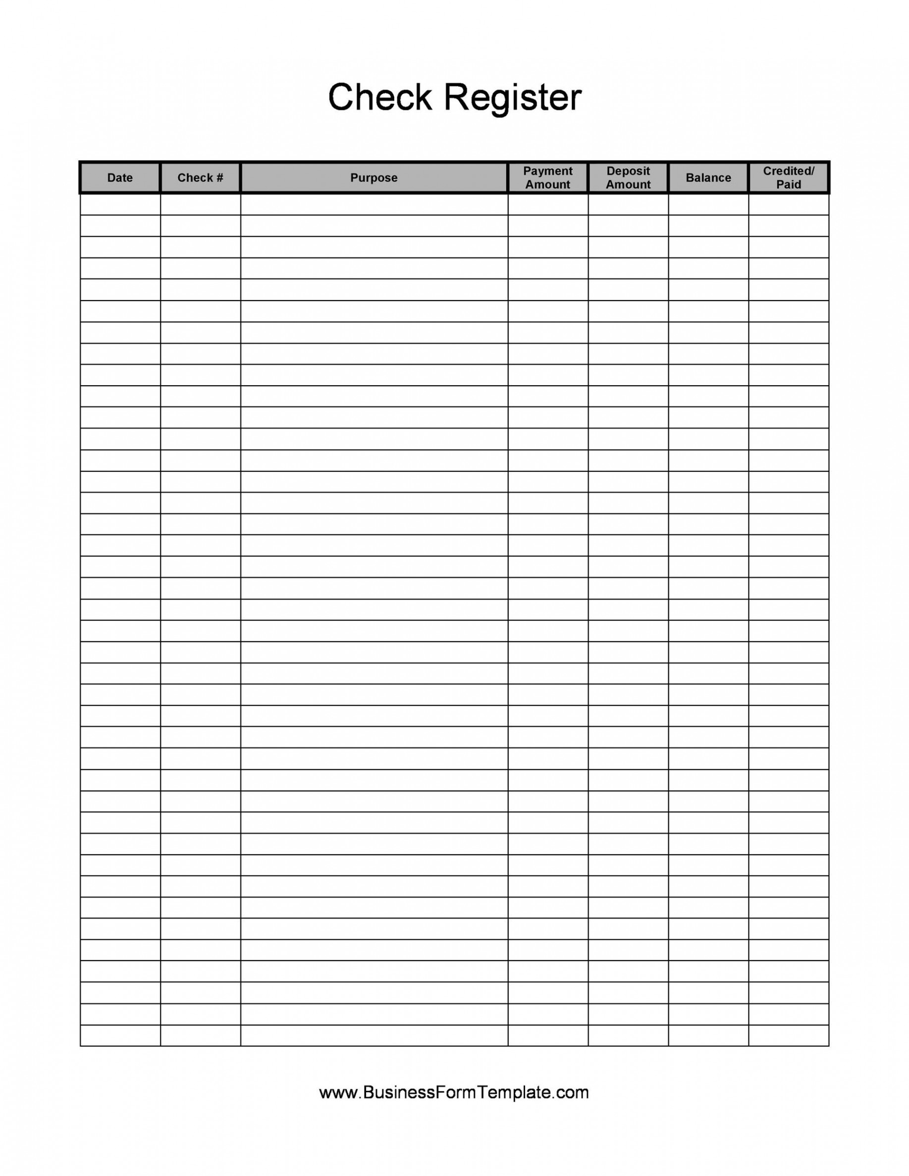 Checkbook Register Templates [% Free, Printable] ᐅ TemplateLab