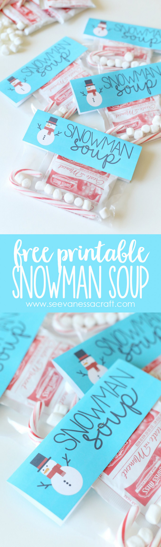 Christmas: Snowman Soup Printable Bag Topper - See Vanessa Craft