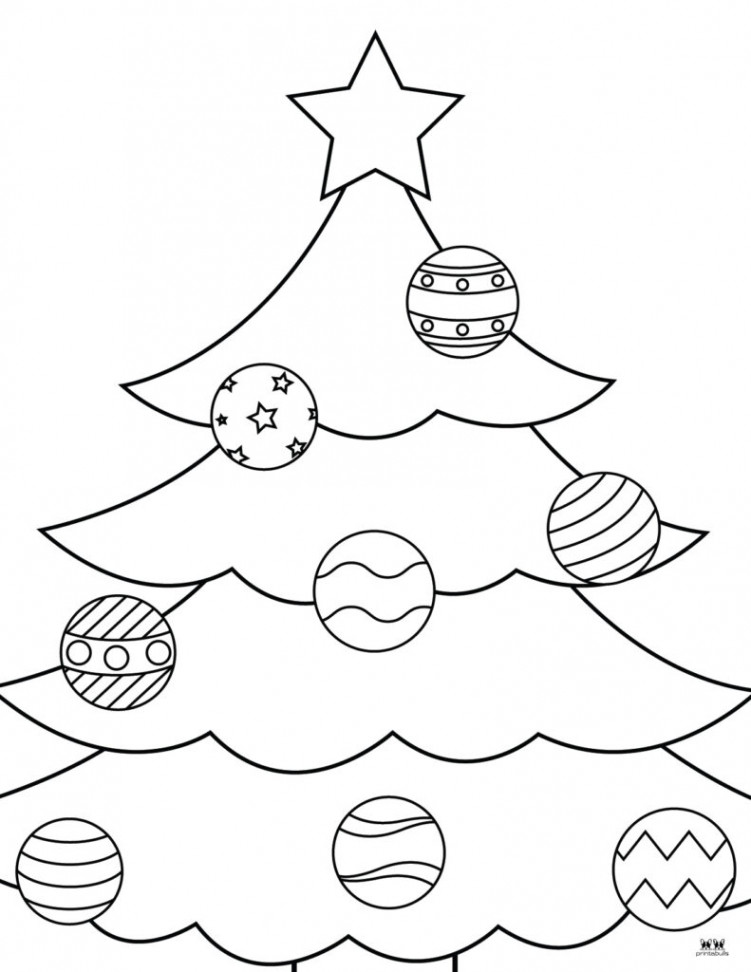 Christmas Tree Coloring Pages & Templates -  FREE Printables