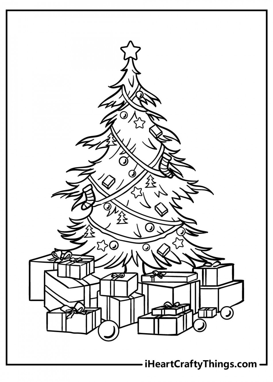 Christmas Tree Coloring Pages (% Free Printables)