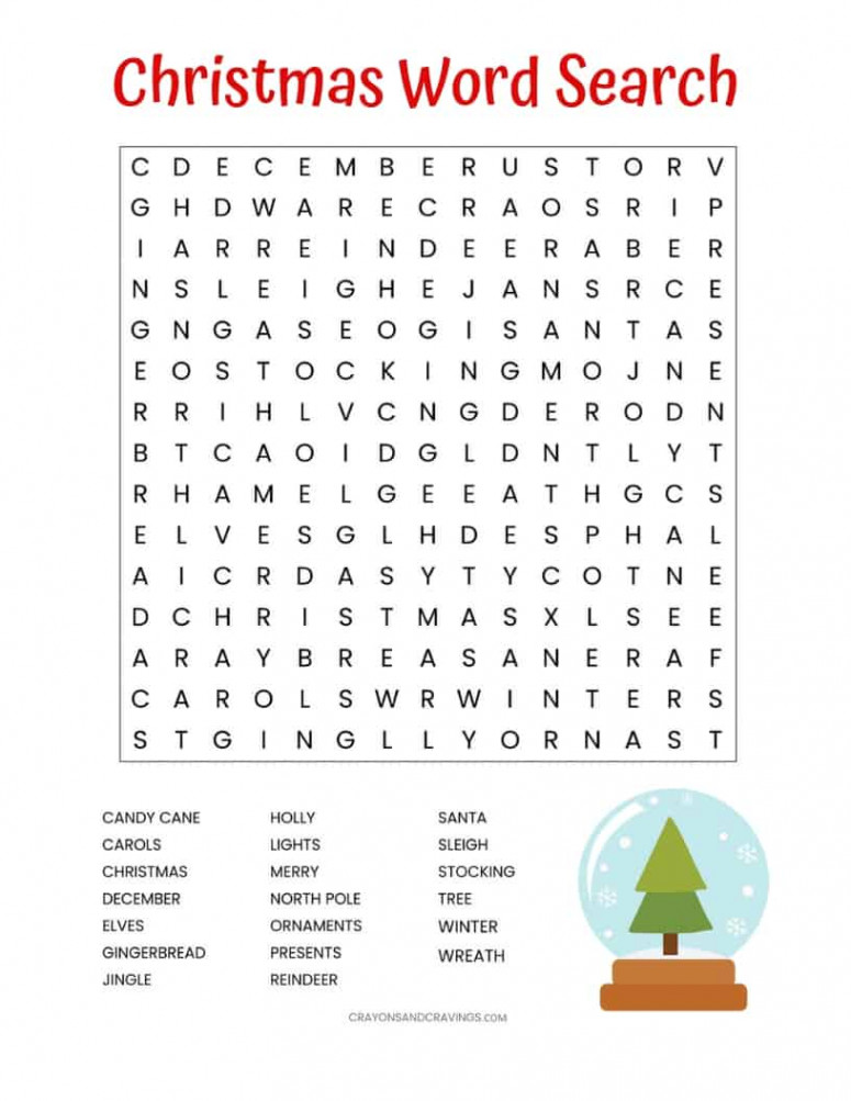 Christmas Word Search Printable (for Kids or Adults)