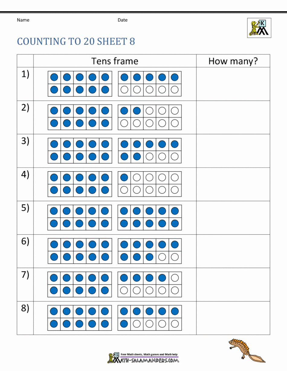 Counting to  Worksheets