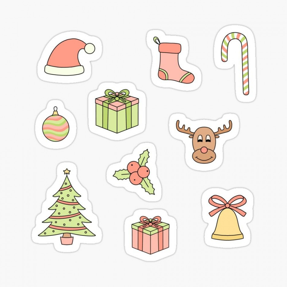 Cute Xmas pack" Sticker for Sale by Pastel-PaletteD  Scrapbook