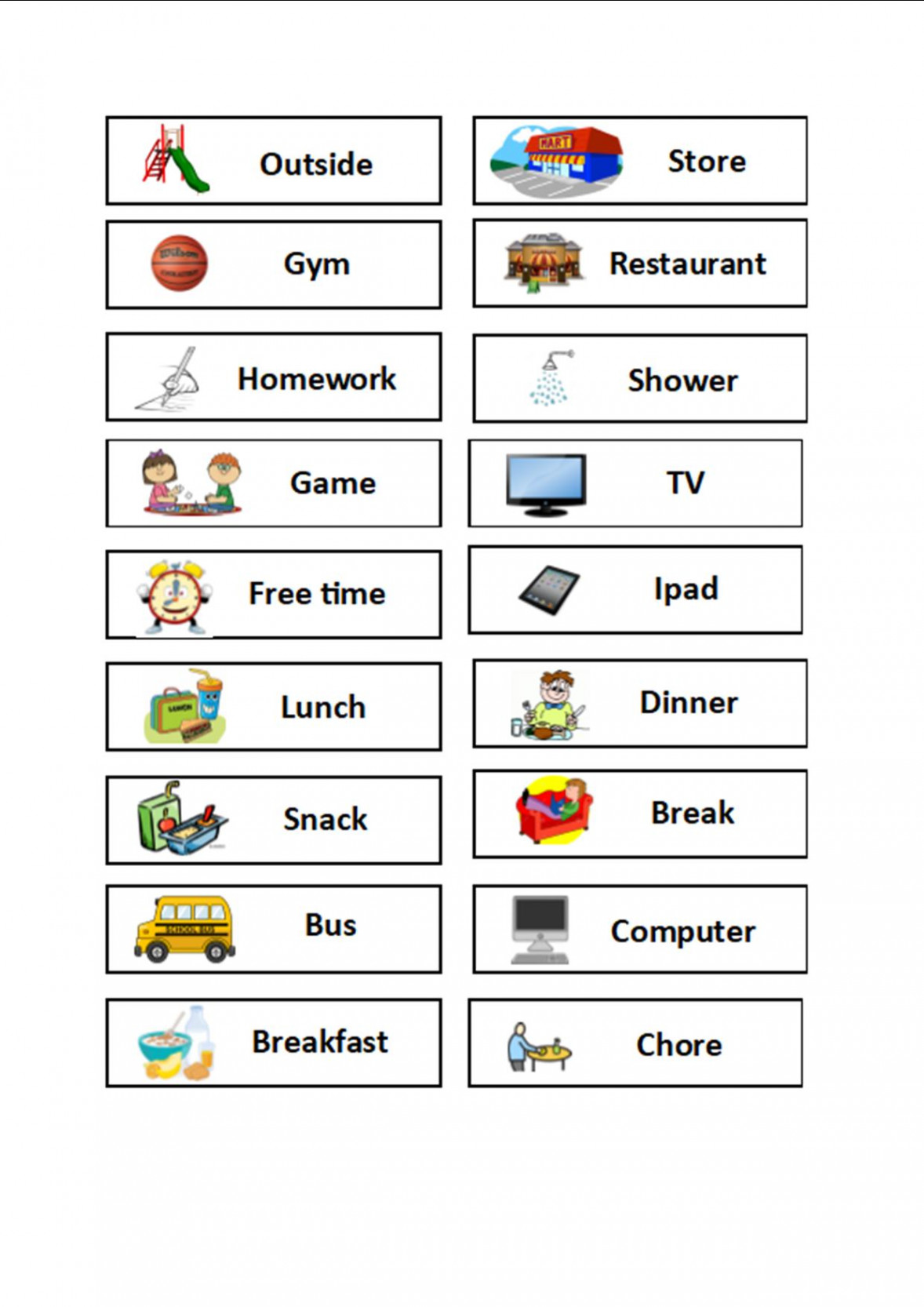 Daily Schedule - Geneva Centre for Autism