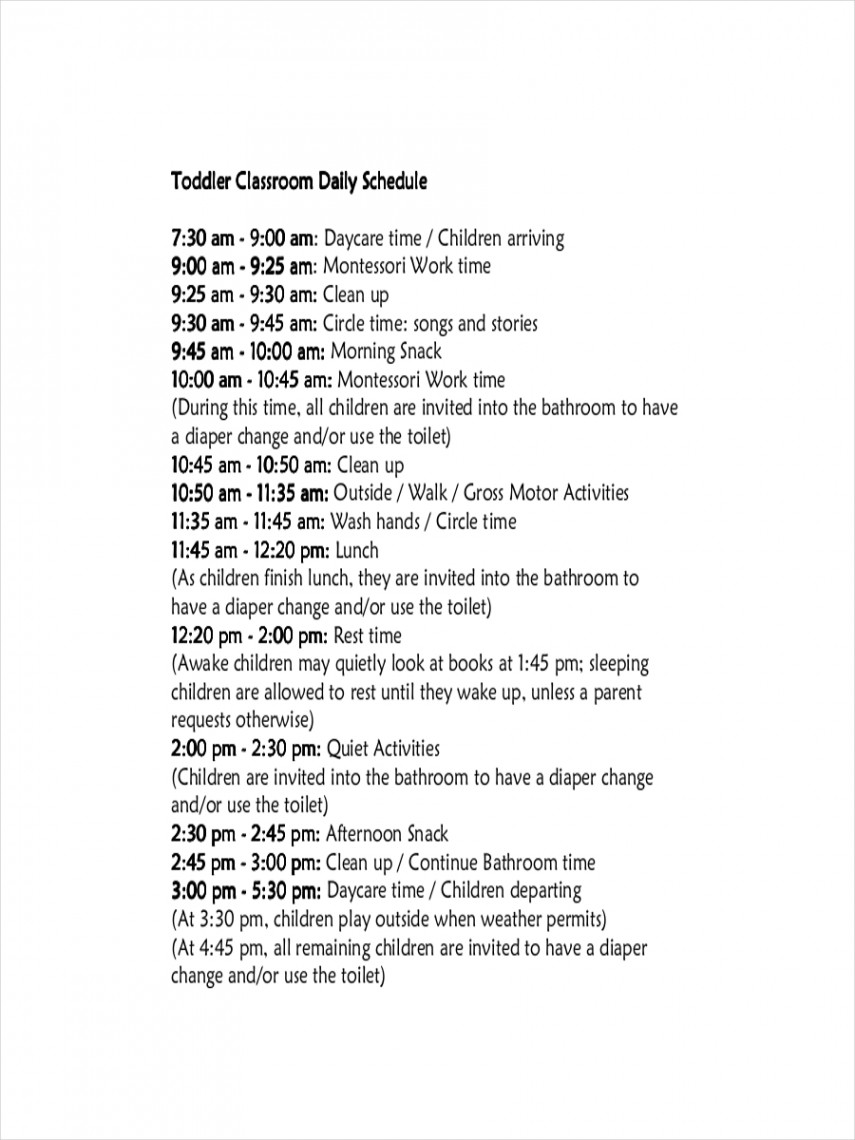 Daycare Schedule - + Examples, Format, Pdf  Examples