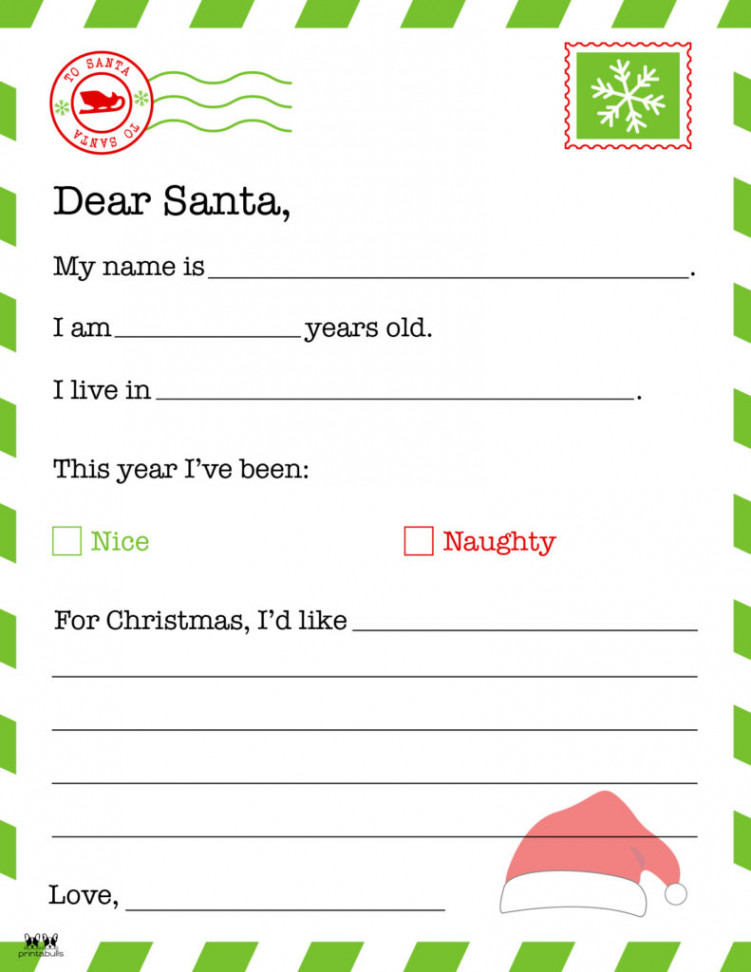 Dear Santa Letter Printables - FREE  Printabulls