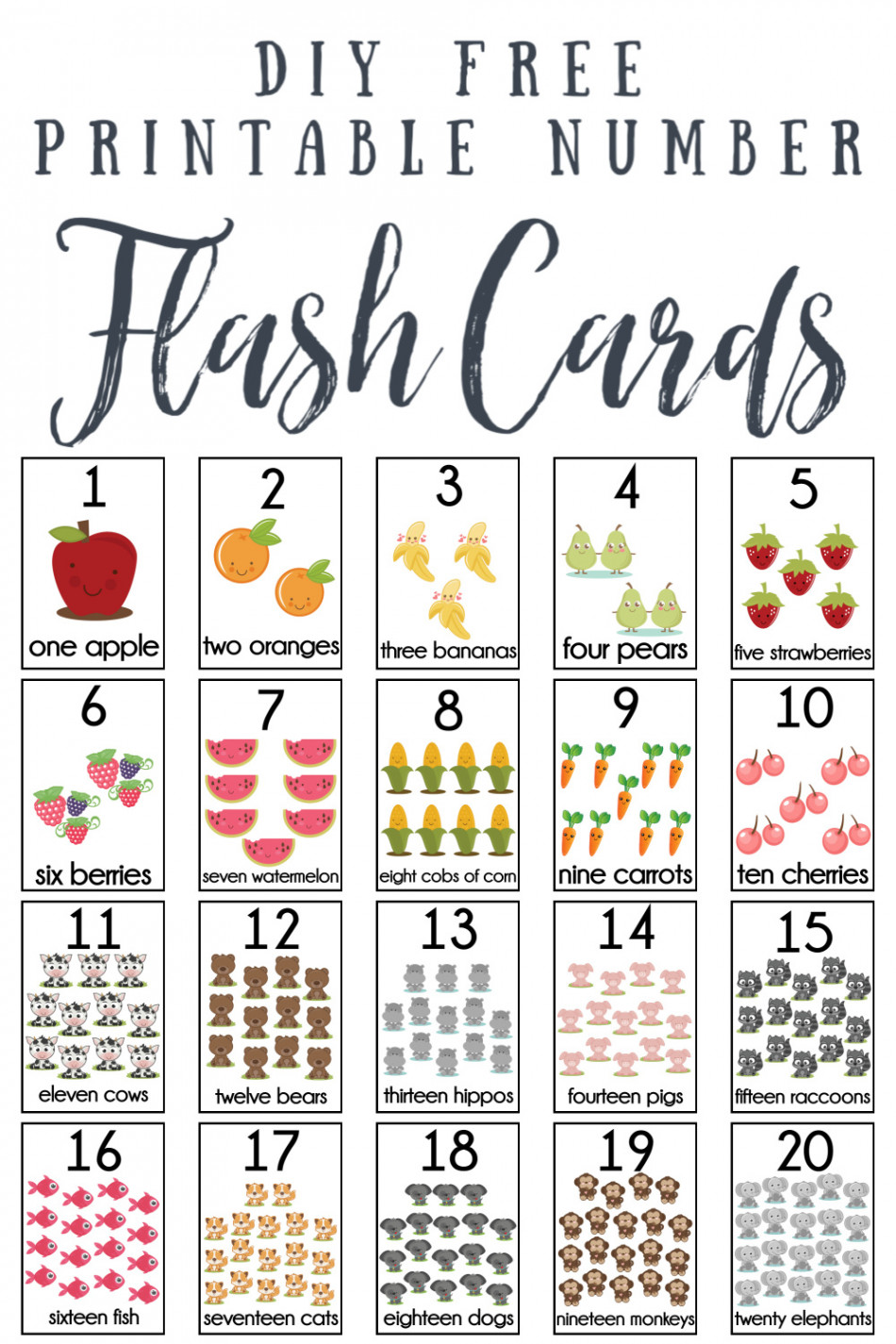 DIY Number Flash Cards FREE Printable - Extreme Couponing Mom