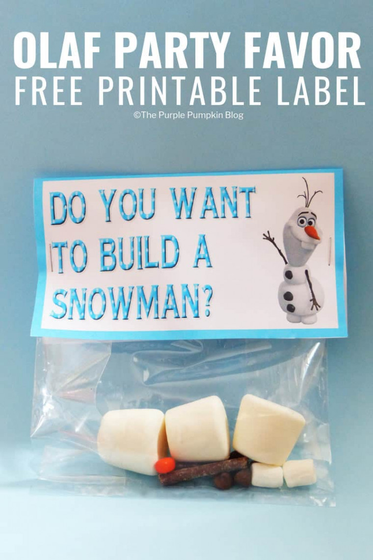 Do You Want To Build A Snowman - Olaf Party Favor Printable