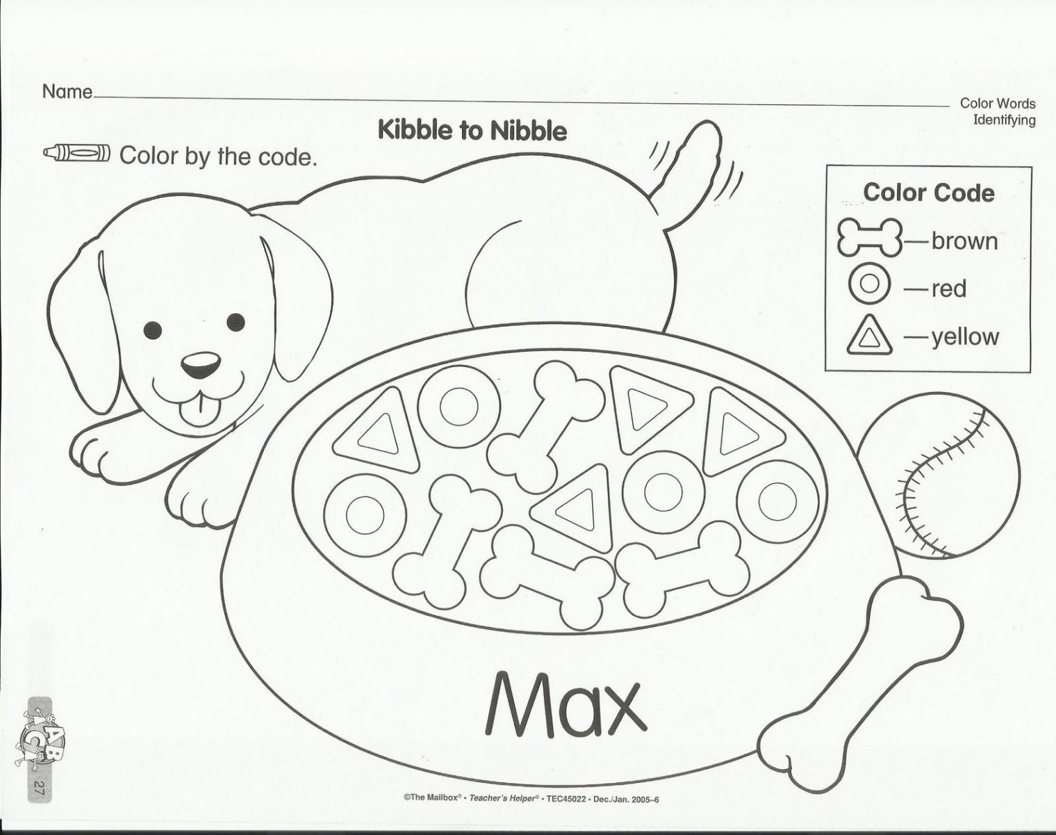 Dog Color and Shape Recognition Worksheet  Preschool pet week