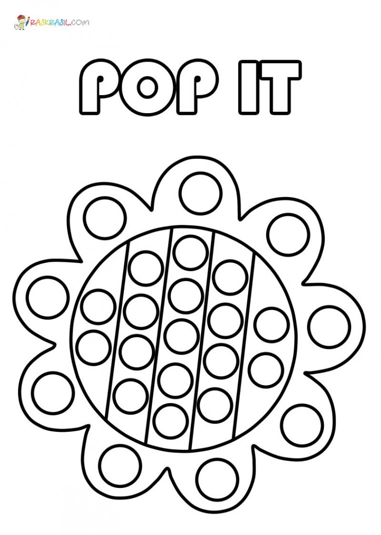 Download or print this amazing coloring page: Pop It Coloring