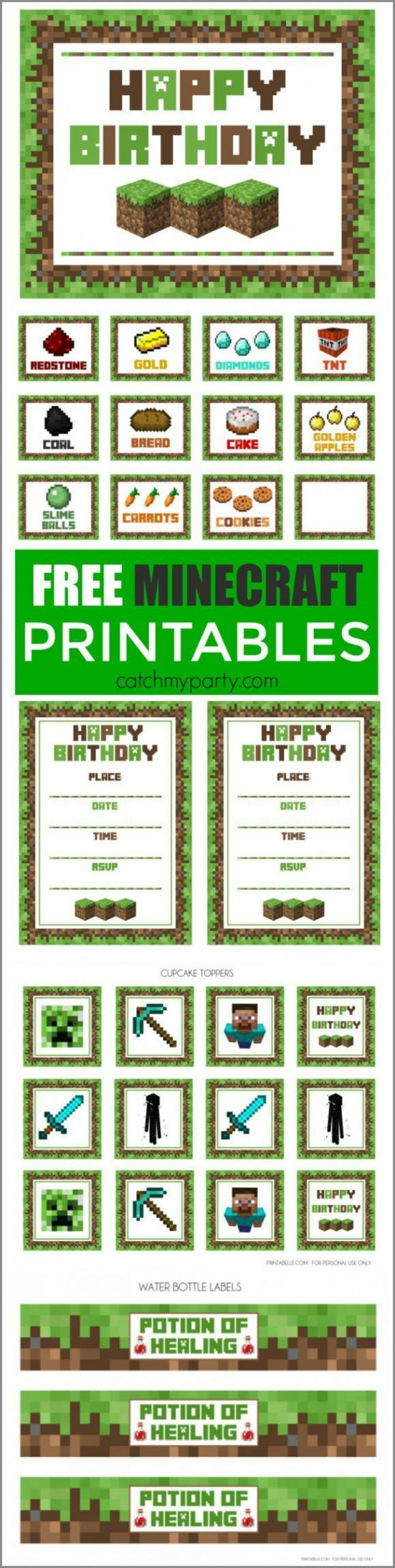 Download These Awesome FREE Minecraft Party Printables