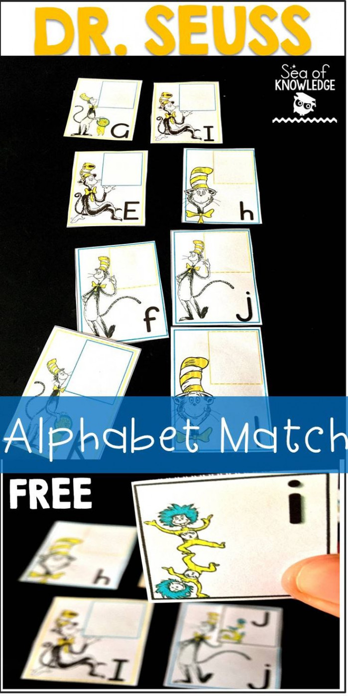 Dr Seuss ABC Book Printables: Fun Alphabet Matching Cards  Dr