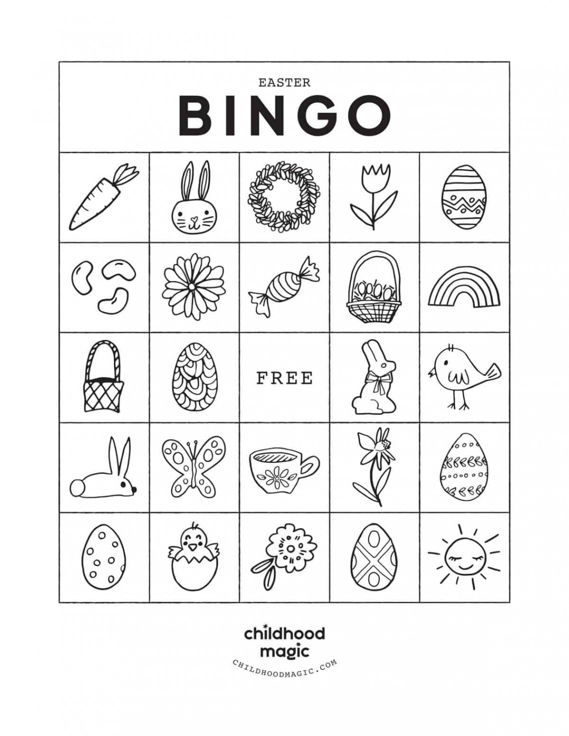 Easter Bingo - Free Printable for Kids - Childhood Magic