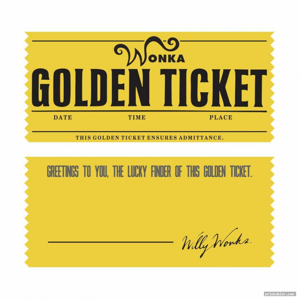 editable printable wonka golden ticket image free - printabler