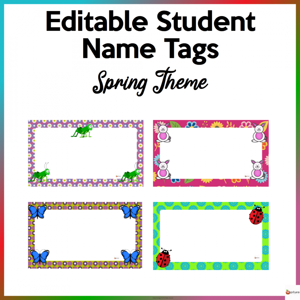 Editable Student Name Tags Spring Theme  Made By Teachers