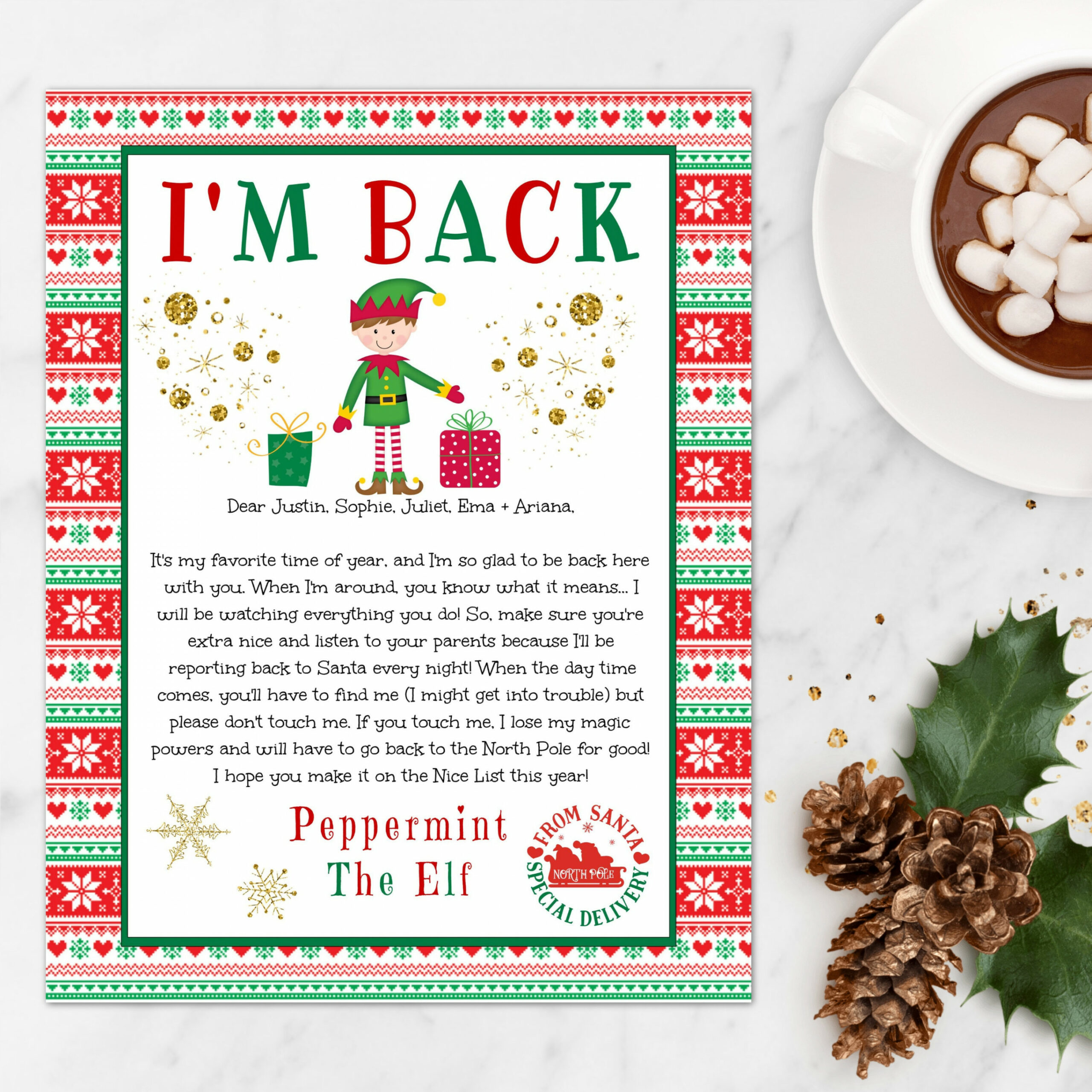 Elf Arrival Letter Template Editable I