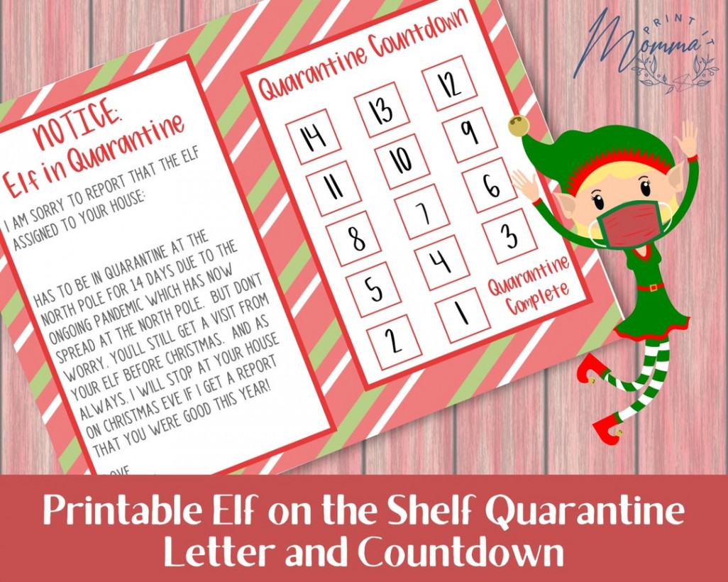 Elf in Quarantine Printable Quarantined Naughty Elf Letter - Etsy