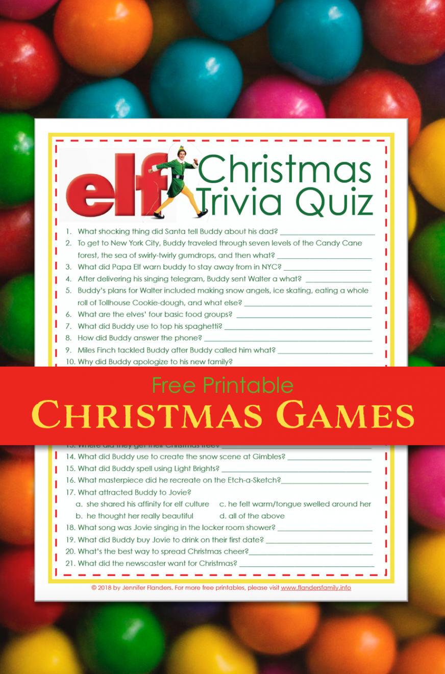 Elf Trivia Christmas Quiz (Free Printable) - Flanders Family Home Life