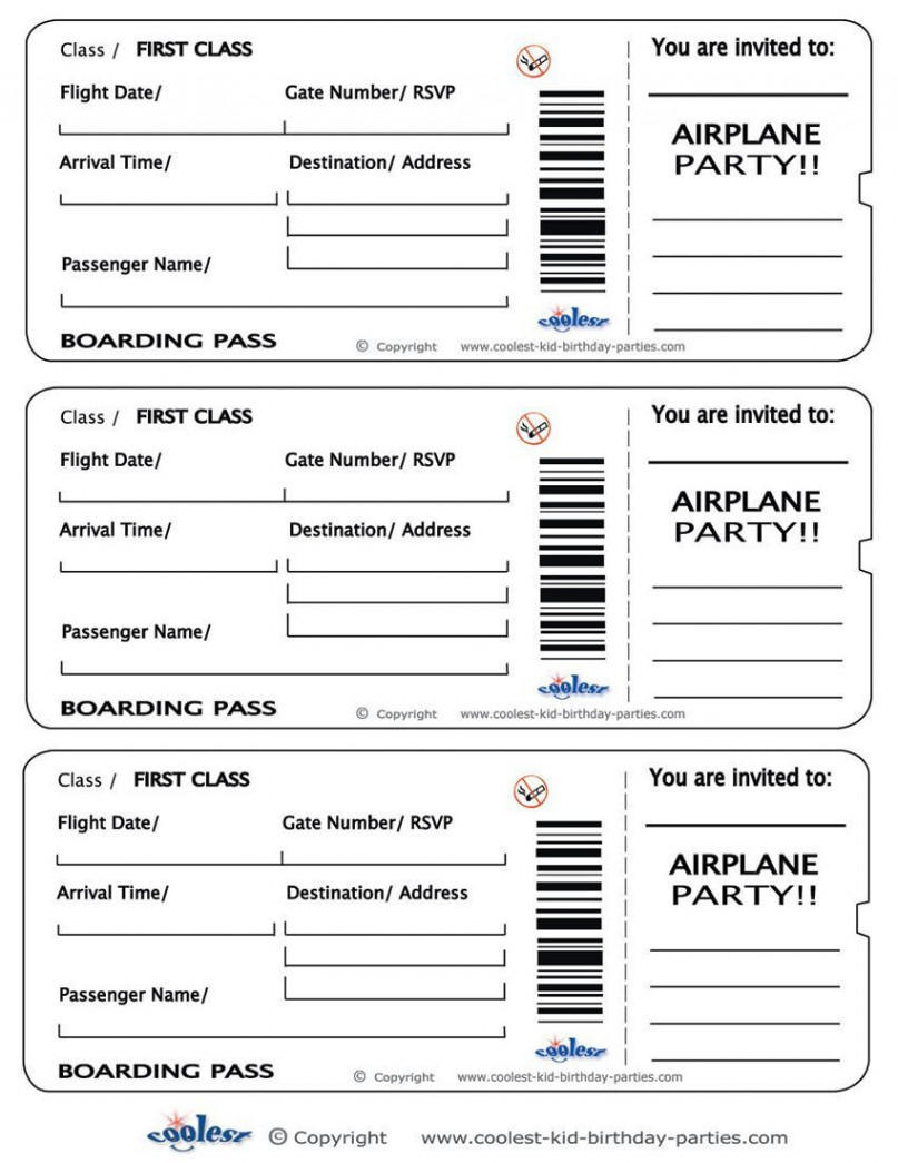 Fake Plane Ticket Template Unique Printable Airplane Boarding Pass