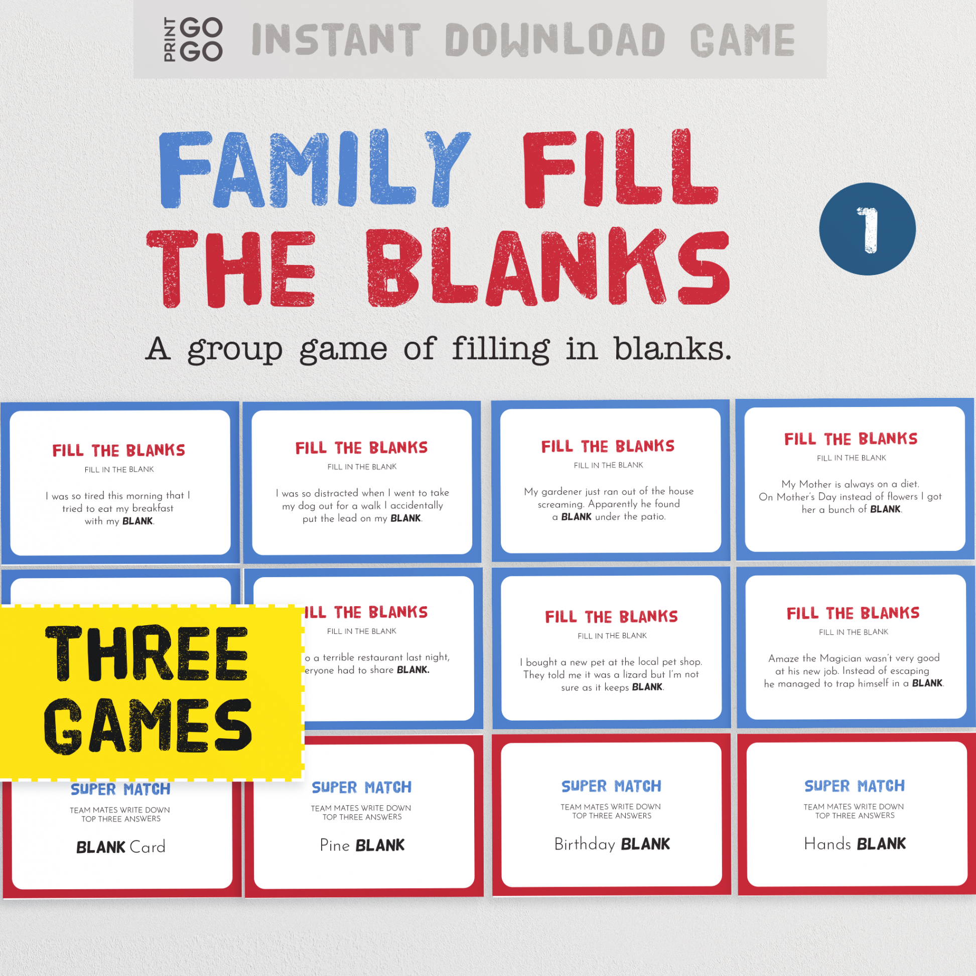 Family Fill The Blanks - The Hilarious Party Game of Missing Words (Version  )