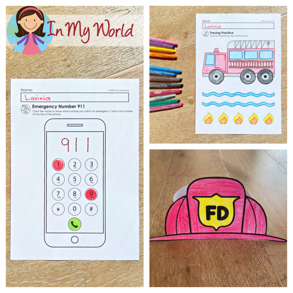 Fire Safety & Firefighter Worksheets for Kindergarten - In My World