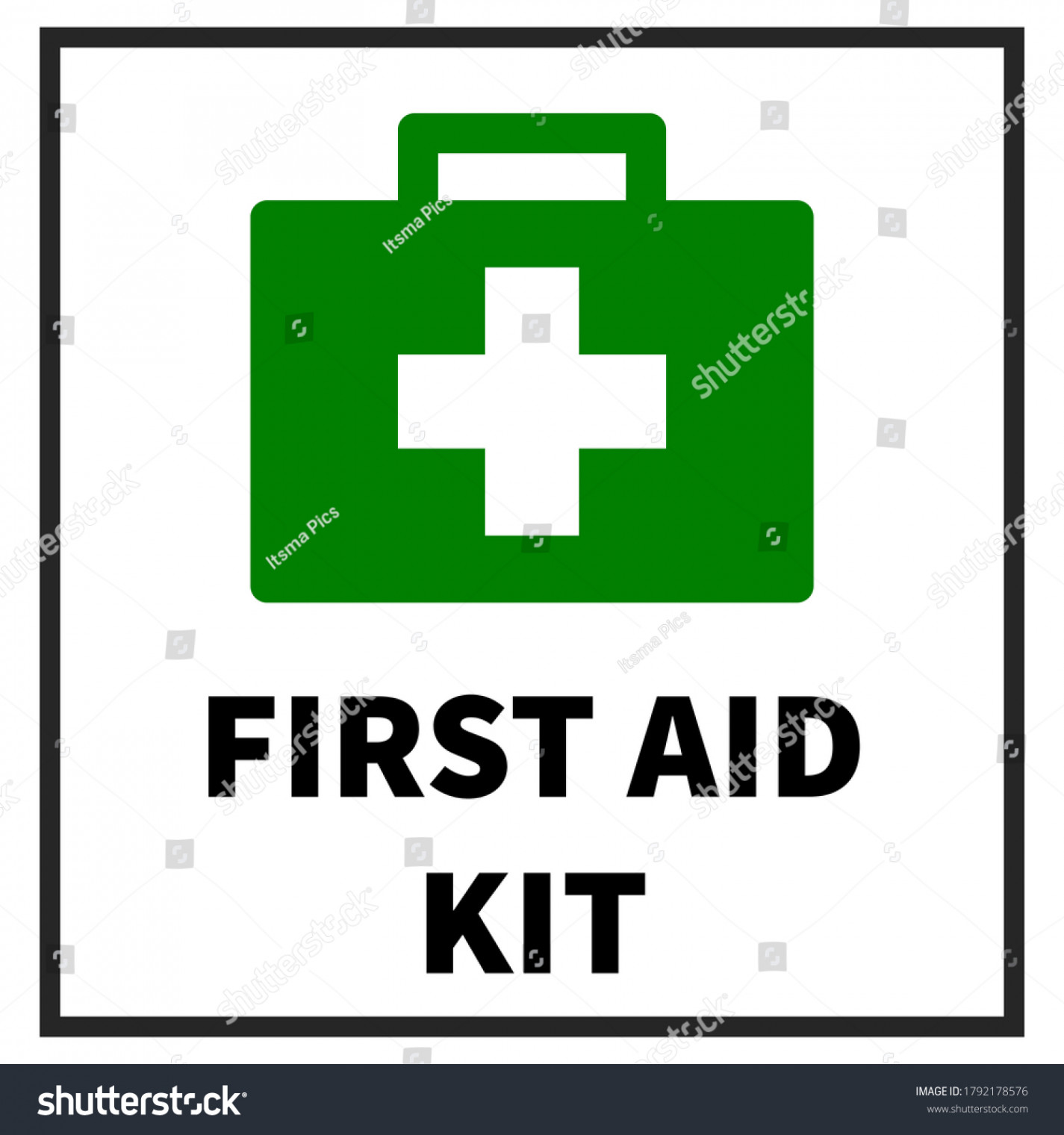 First Aid Kit Signage Printable Free Stock Illustration