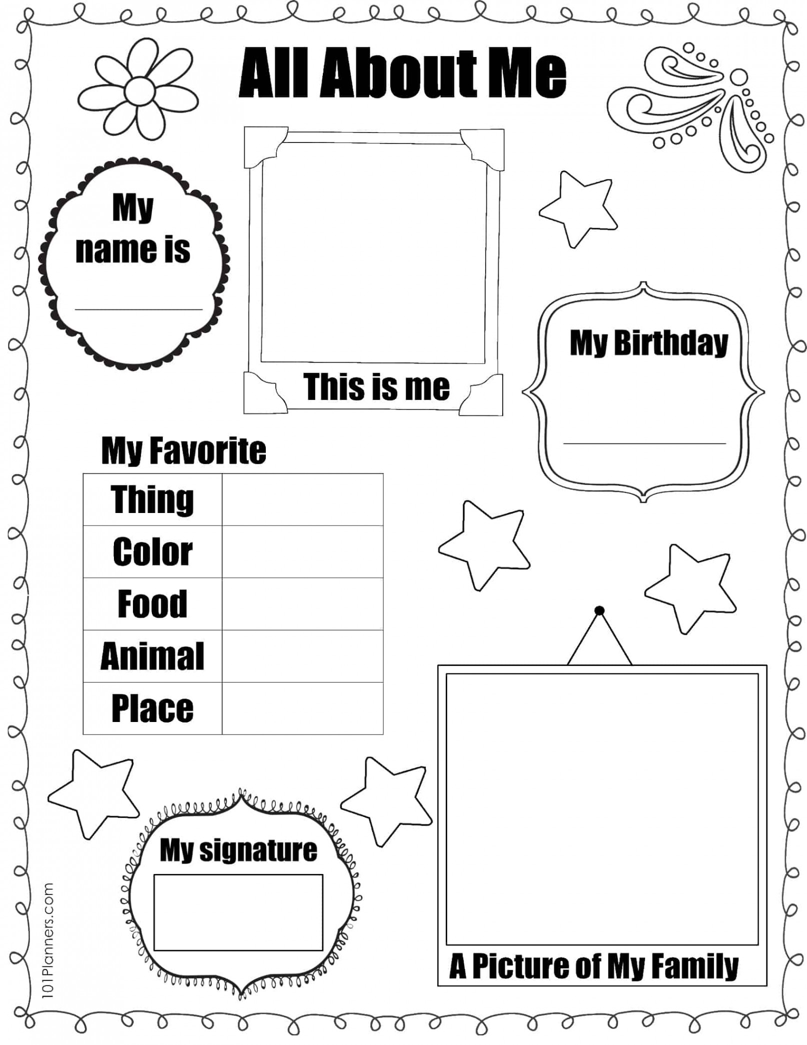 FREE All About Me Poster and Workbook