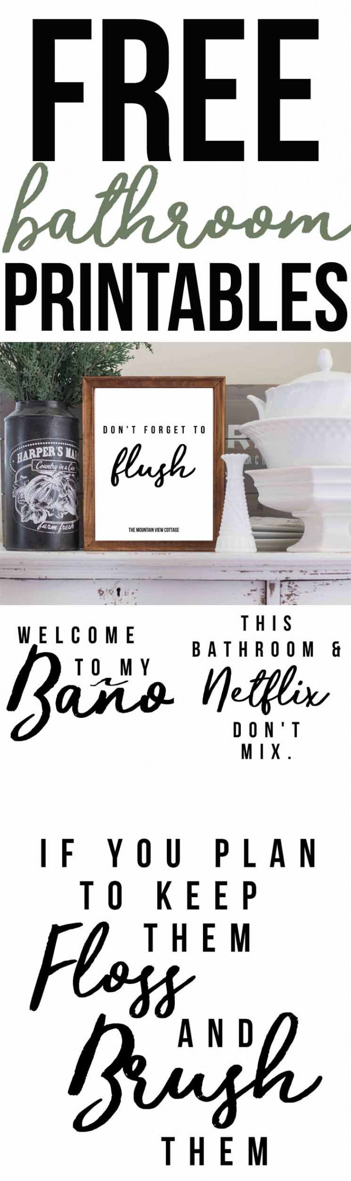 Free Bathroom Printables-Farmhouse Printables - The Mountain View