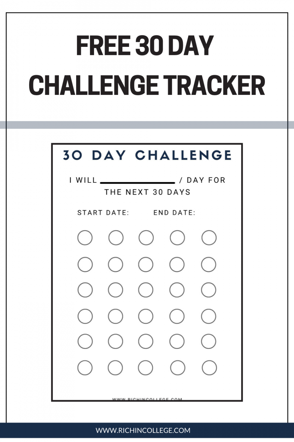 Free  Day Challenge Tracker - Grab the free Download now