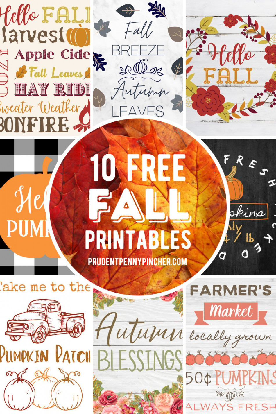 Free Fall Printables for Fall Decorating - Prudent Penny Pincher