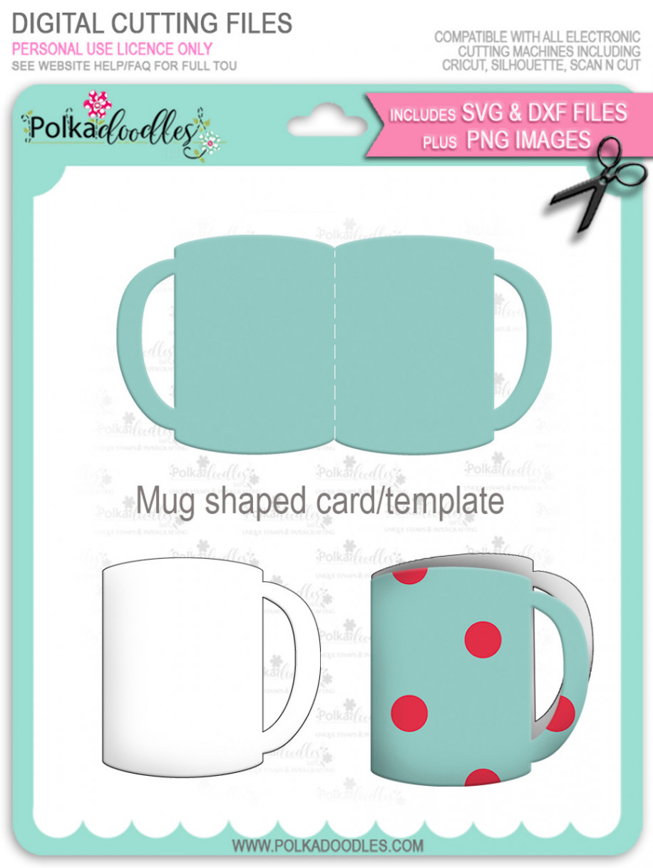 FREE Mug shaped card template