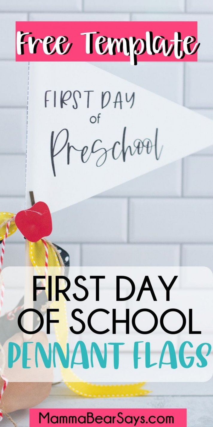 FREE Pennant Flag First Day of School Printable - Mamma Bear Says