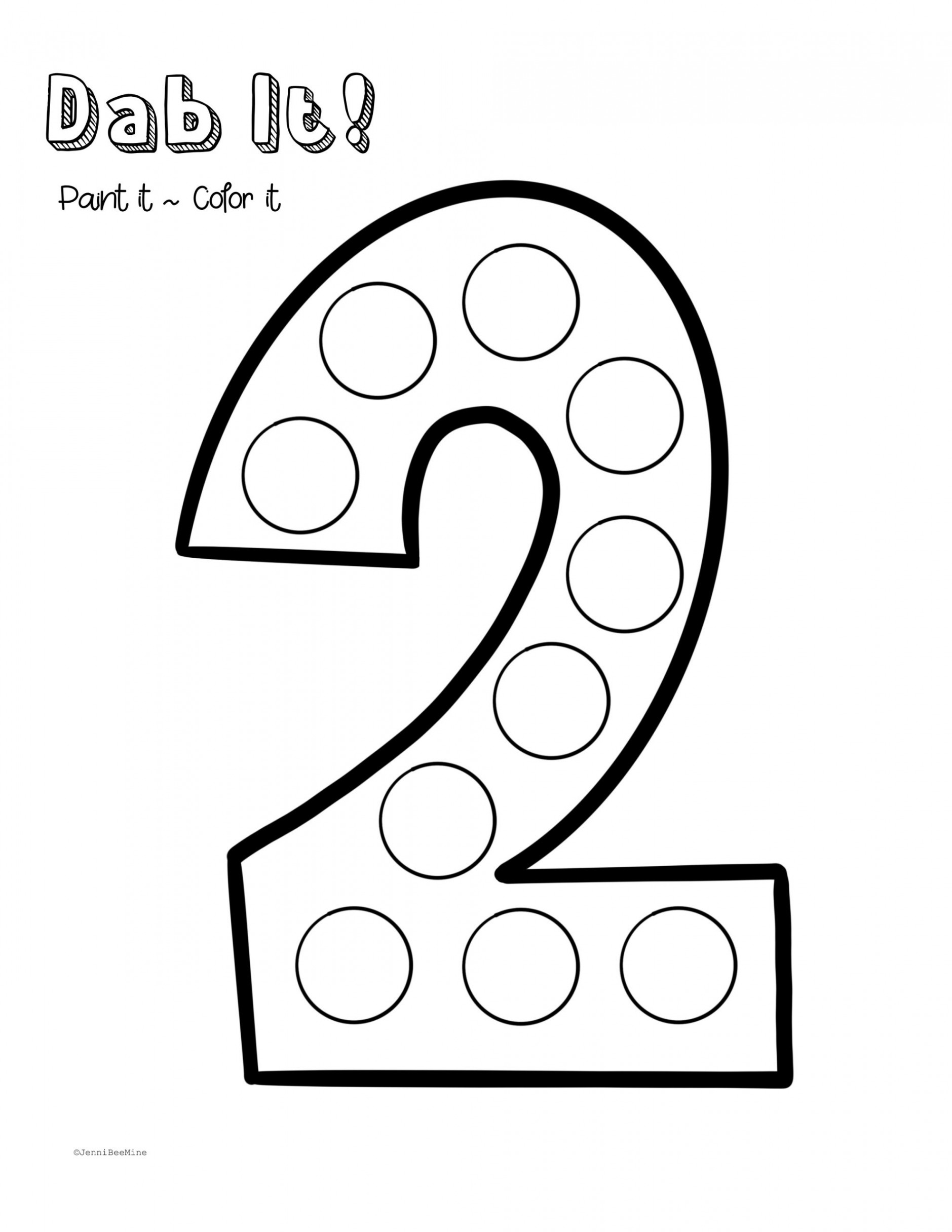 Free Preschool Printables – Number  - Jennibeemine