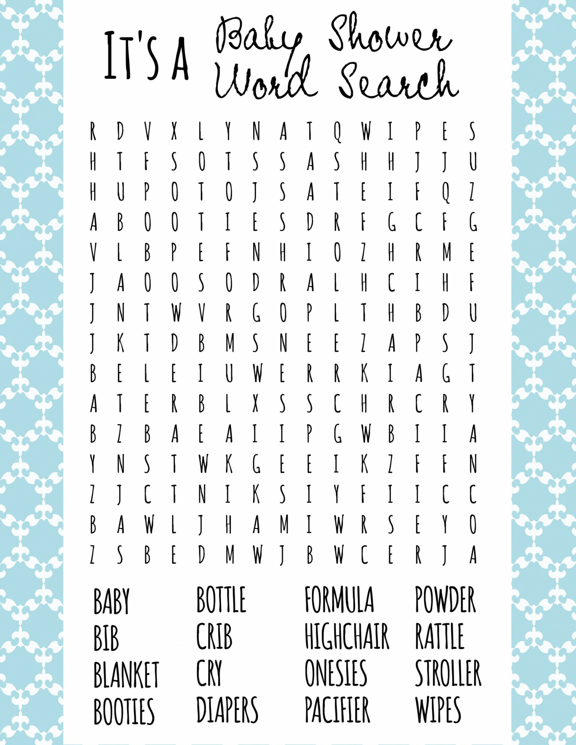 Free Printable Baby Shower Games - Download Instantly!