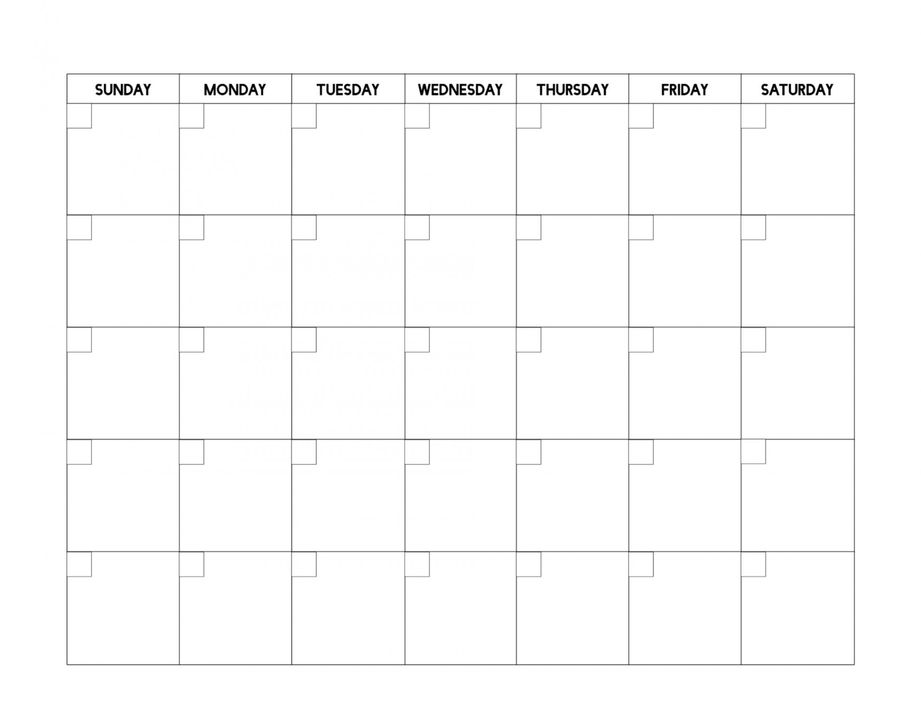 Free Printable Blank Calendar Template - Paper Trail Design