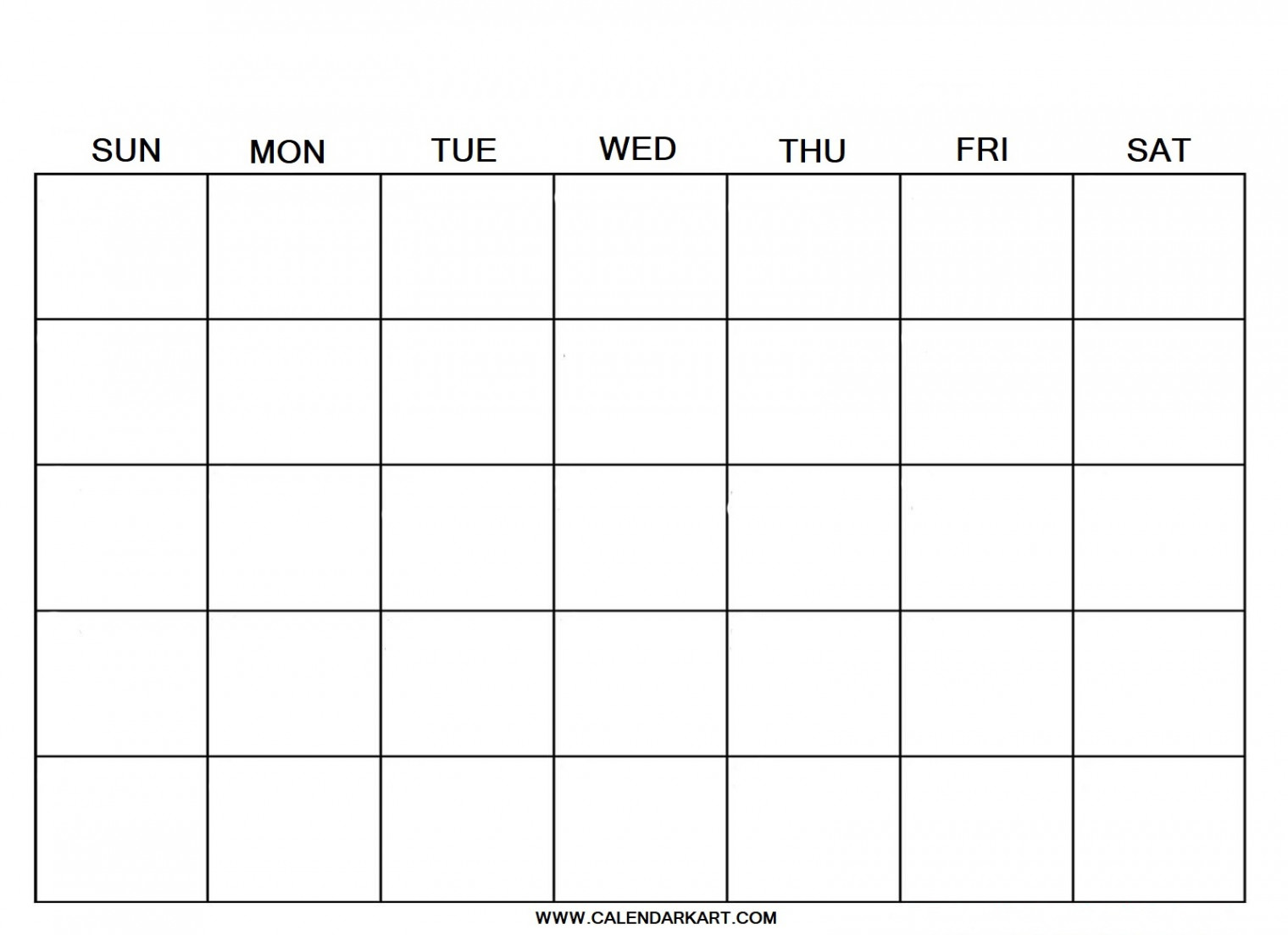 Free Printable Blank Calendar Templates - CalendarKart