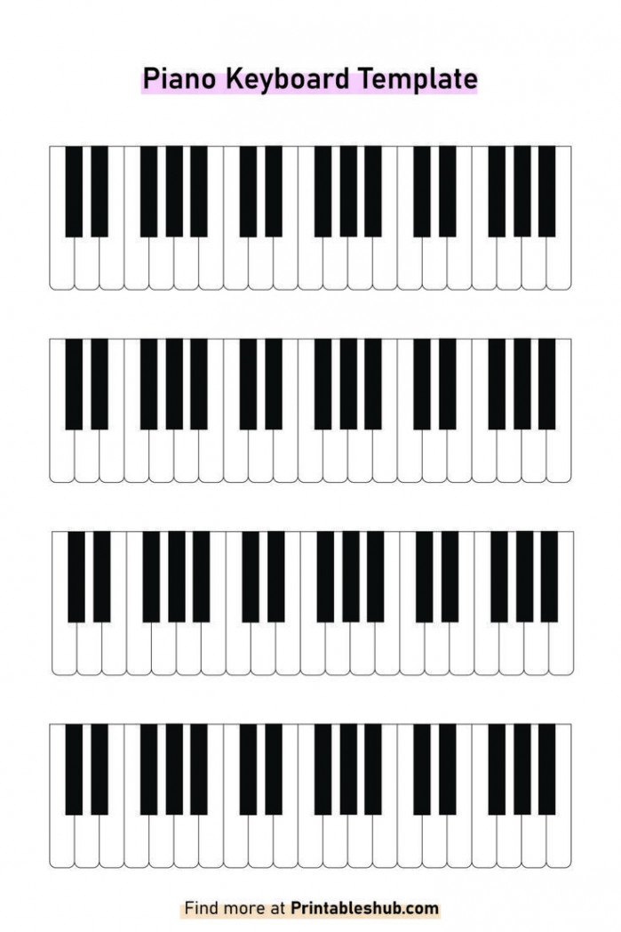 Free Printable Blank Piano Keyboard Template [PDF Included] in