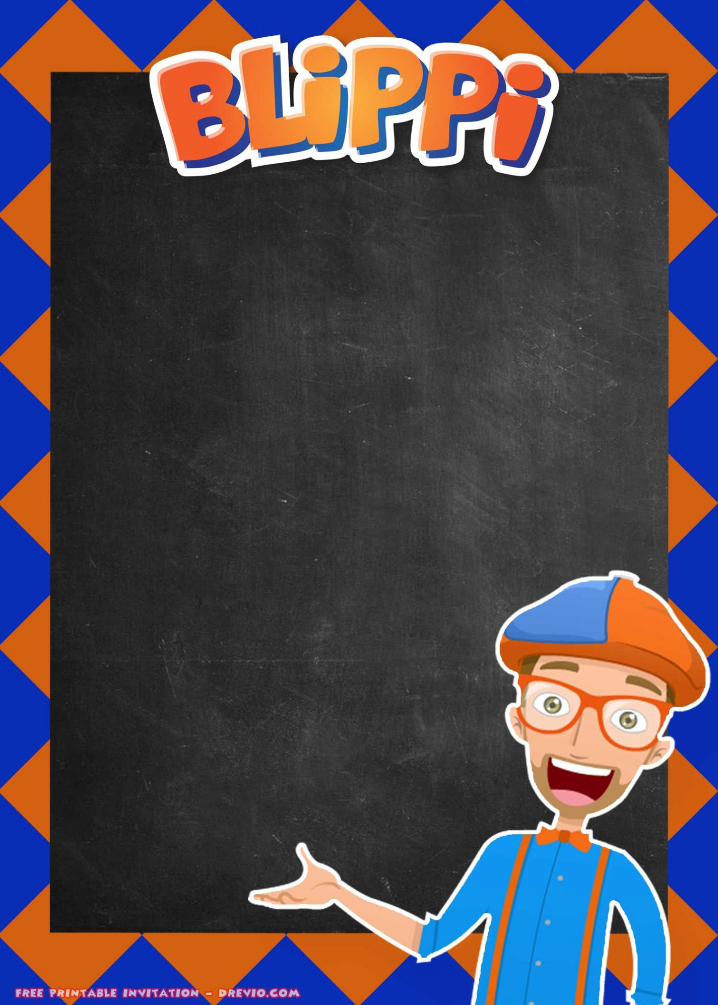 FREE Printable Blippi Invitation Templates  Free printable