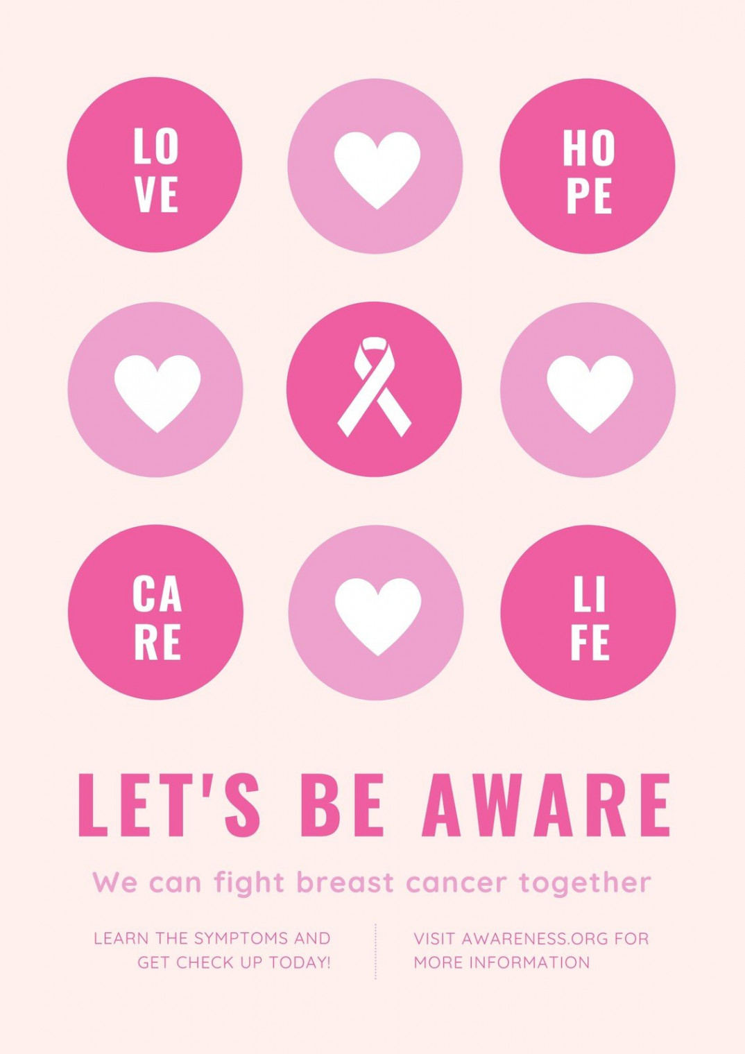 Free printable breast cancer awareness poster templates  Canva