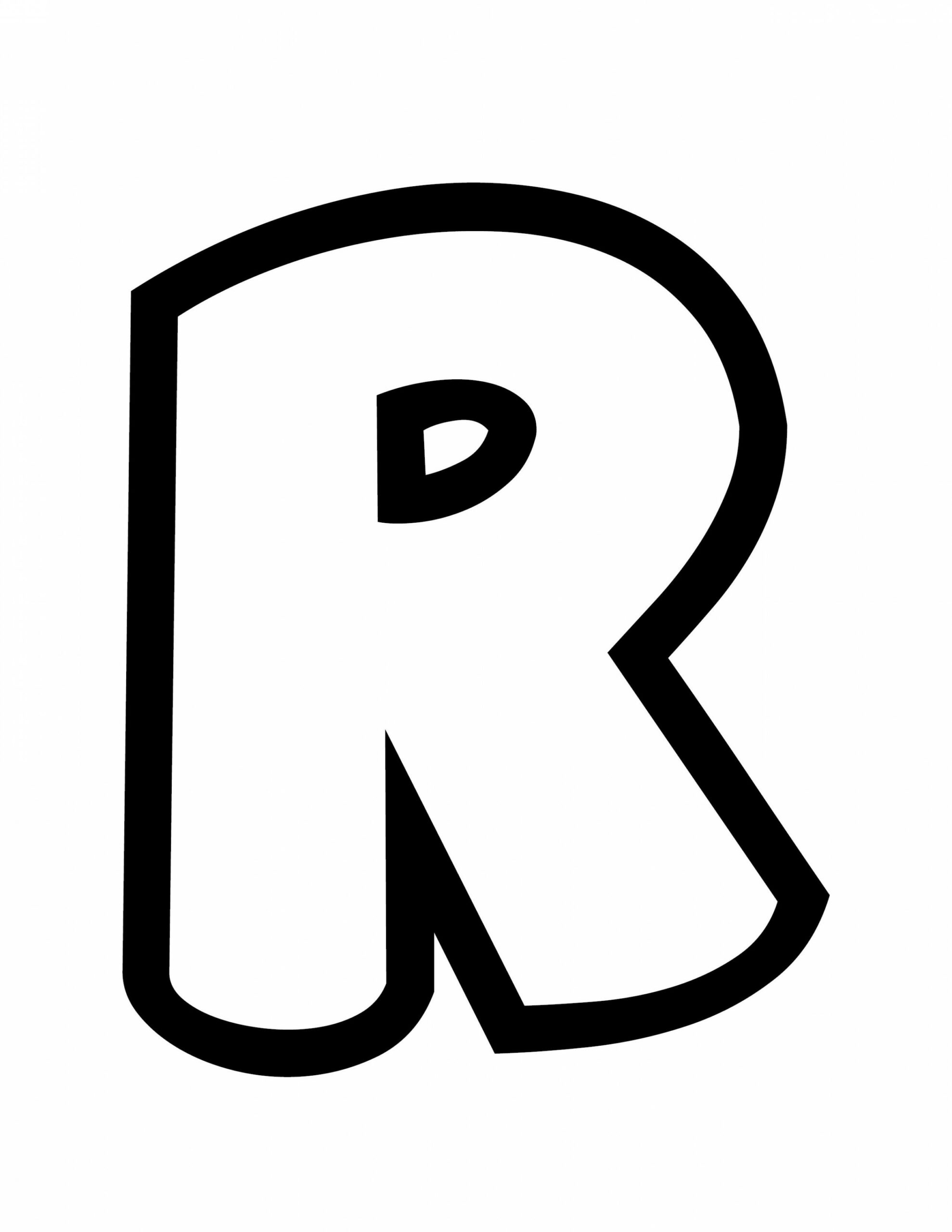 Free Printable Bubble Letter Stencils: Bubble Letter R Stencil